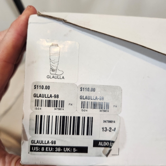 Aldo GLAULLA-98 Black warm fashion flat  boots buckle and socks top size 8 NIB - Picture 8 of 8